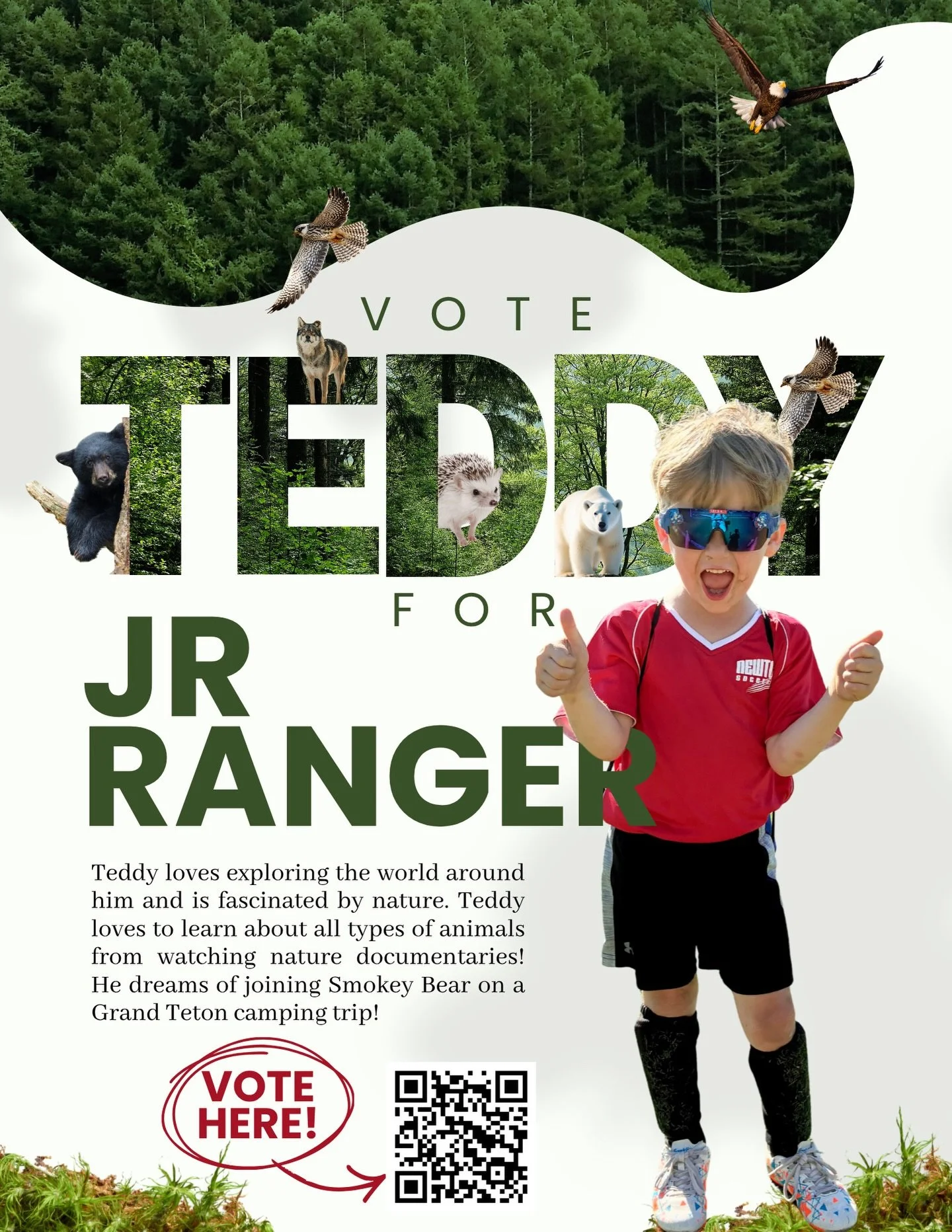 Vote for Teddy! First round ends tonight!! 
https://jr-ranger.org/2026/teddy-296b
#jrranger #optoutdoors #playoutside #worldwildlifefund