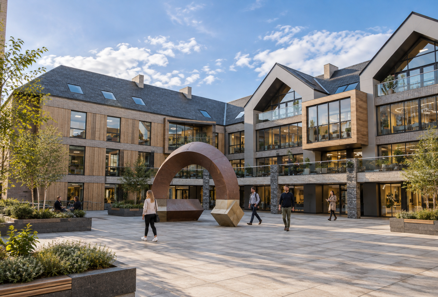 Roach Bridge Mill, Salmesbury, Preston, Lancashire — competition-winning architectural design by Chartered Architect Joel Firth for a net-zero energy commercial development.