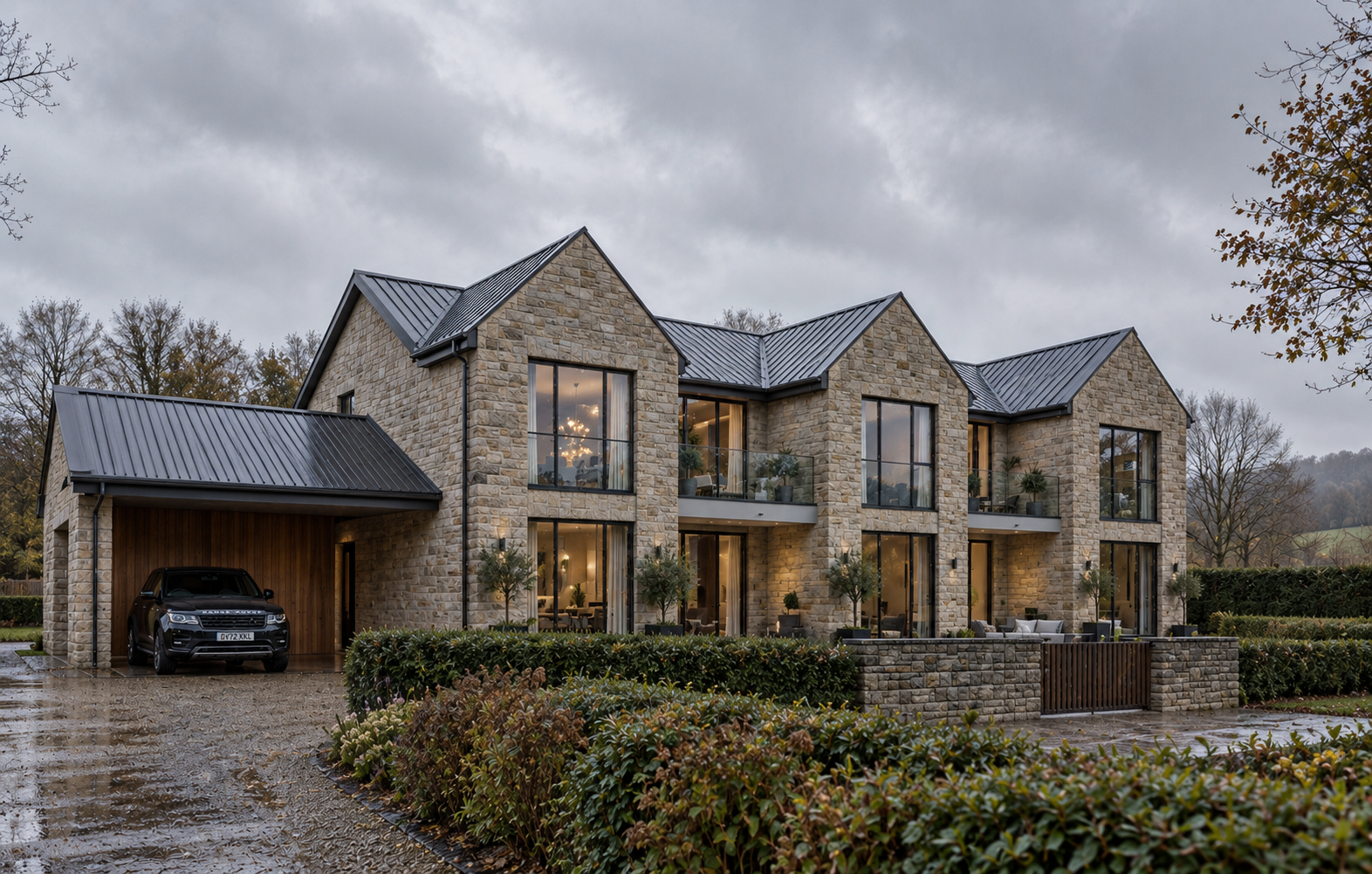 Bespoke new-build eco country house in the Ribble Valley, Lancashire, designed by Chartered Architect Joel Firth. 