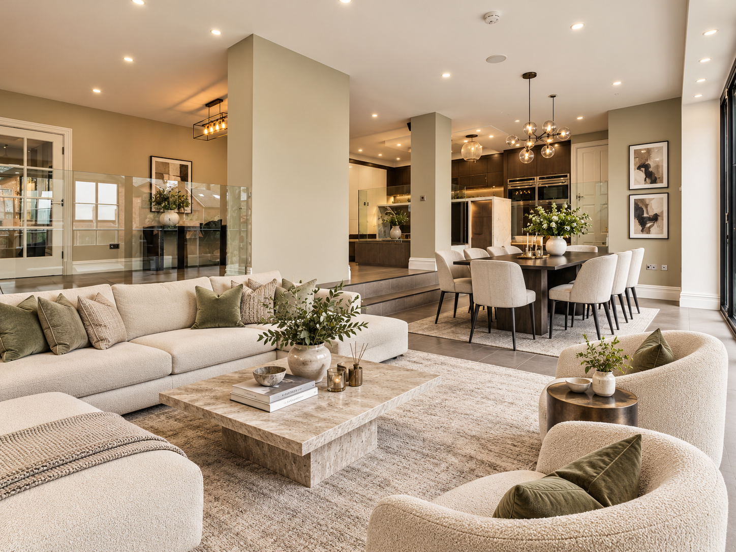Open-Plan Living — Spacious kitchen, dining and family room created through the comprehensive renovation and extension.