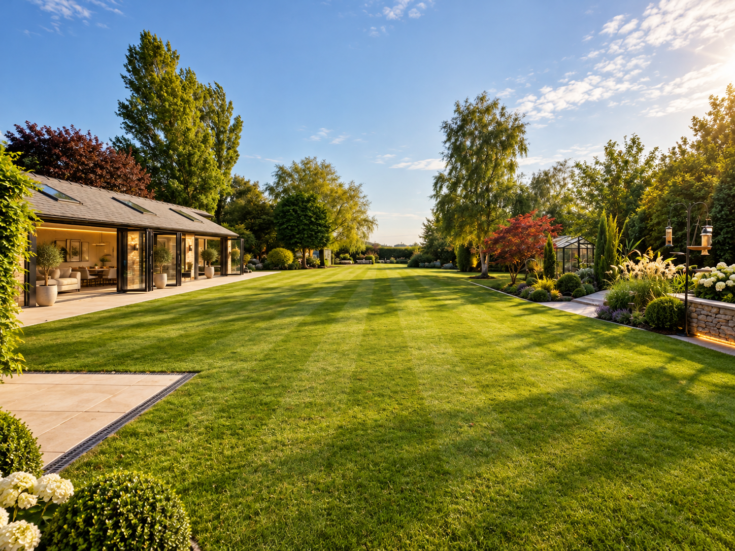 Landscaped Grounds — Expansive private lawns, mature trees and carefully designed planting surrounding the country residence.