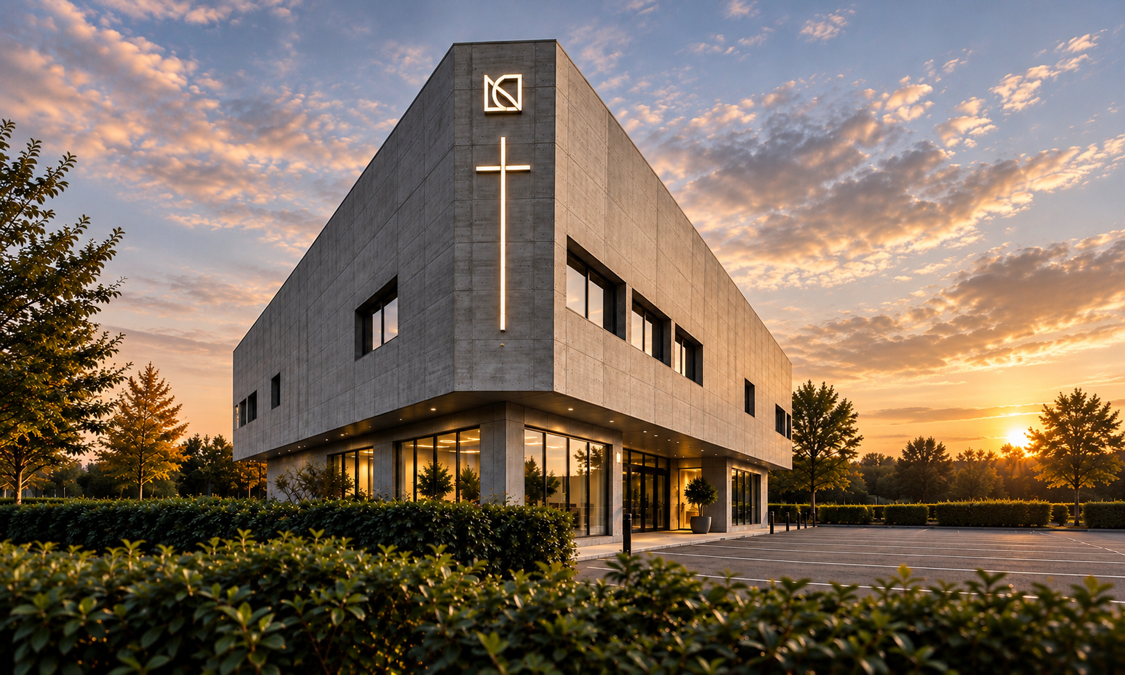 Architectural design for Light Church, Coronation Way, Wesham, Lancashire. A contemporary Christian church and community building designed by Chartered Architect Joel Firth, incorporating worship auditoriums, performance and community facilities.
