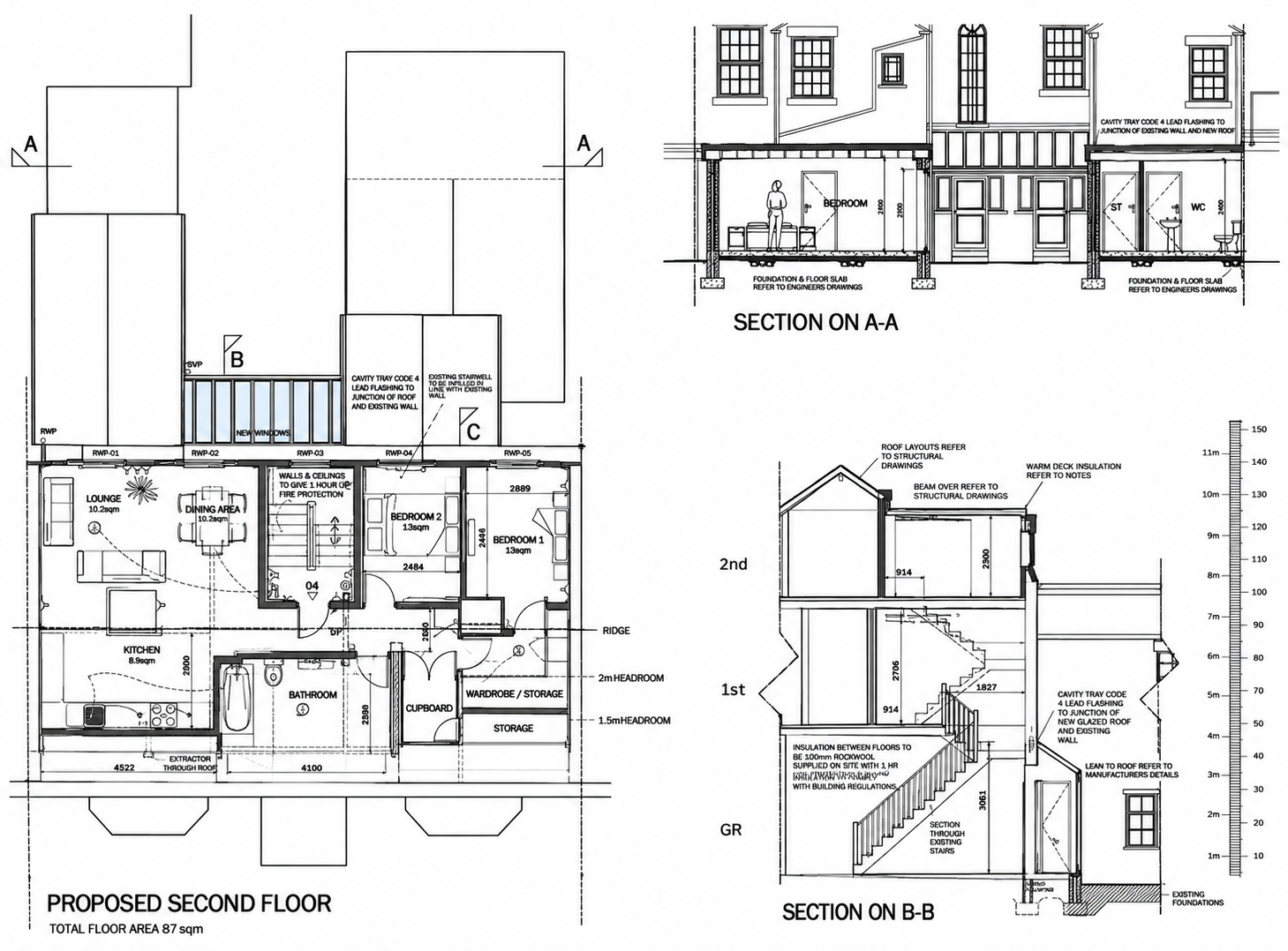 5 Dicconson Terrace, Lytham, Lancashire — Planning and Listed Building Consent — Architectural drawings by Joel Firth showing proposed elevations, alterations and site layout for the conversion and renovation of this historic Victorian property.
