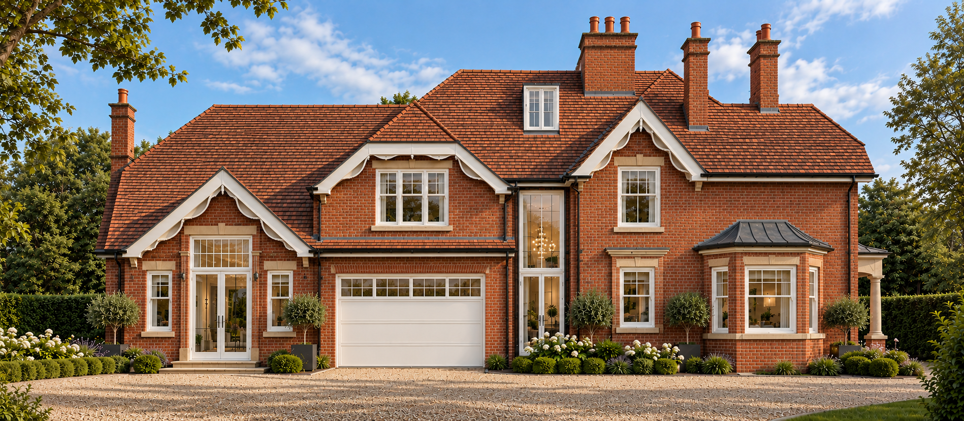 Thirlmere, Moss House Lane, Wrea Green, Lancashire — Proposed Driveway Elevation — Architectural planning drawing render, 