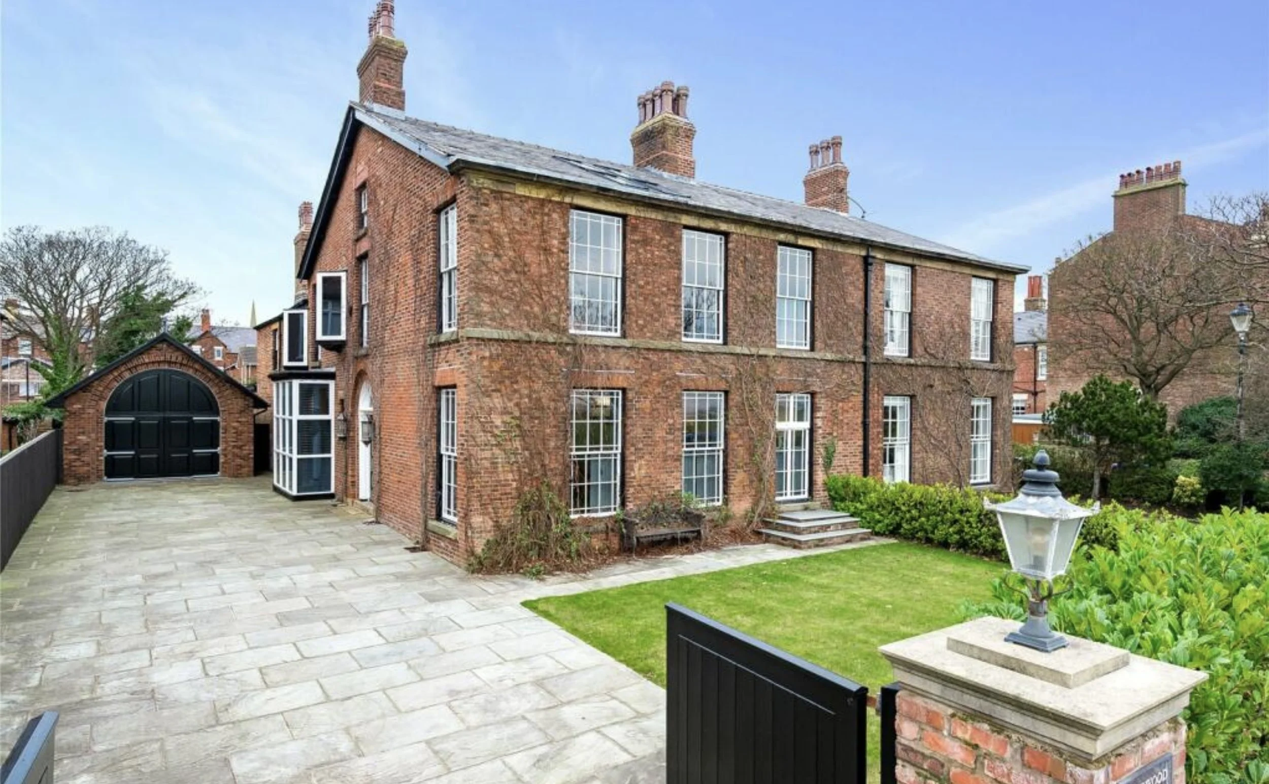 Pinewood, Central Beach, Lytham St Annes, Lancashire — renovation and remodelling of a substantial traditional red-brick residence by Chartered Architect Joel Firth. The property features elegant period proportions, tall sash-style windows, tradition