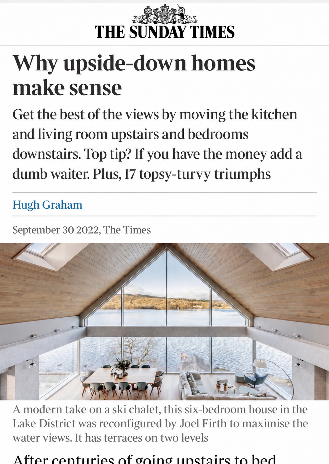  Sunday Times - Residential Design Advice — Published property article exploring architectural layouts, maximising views and creating practical contemporary living spaces.