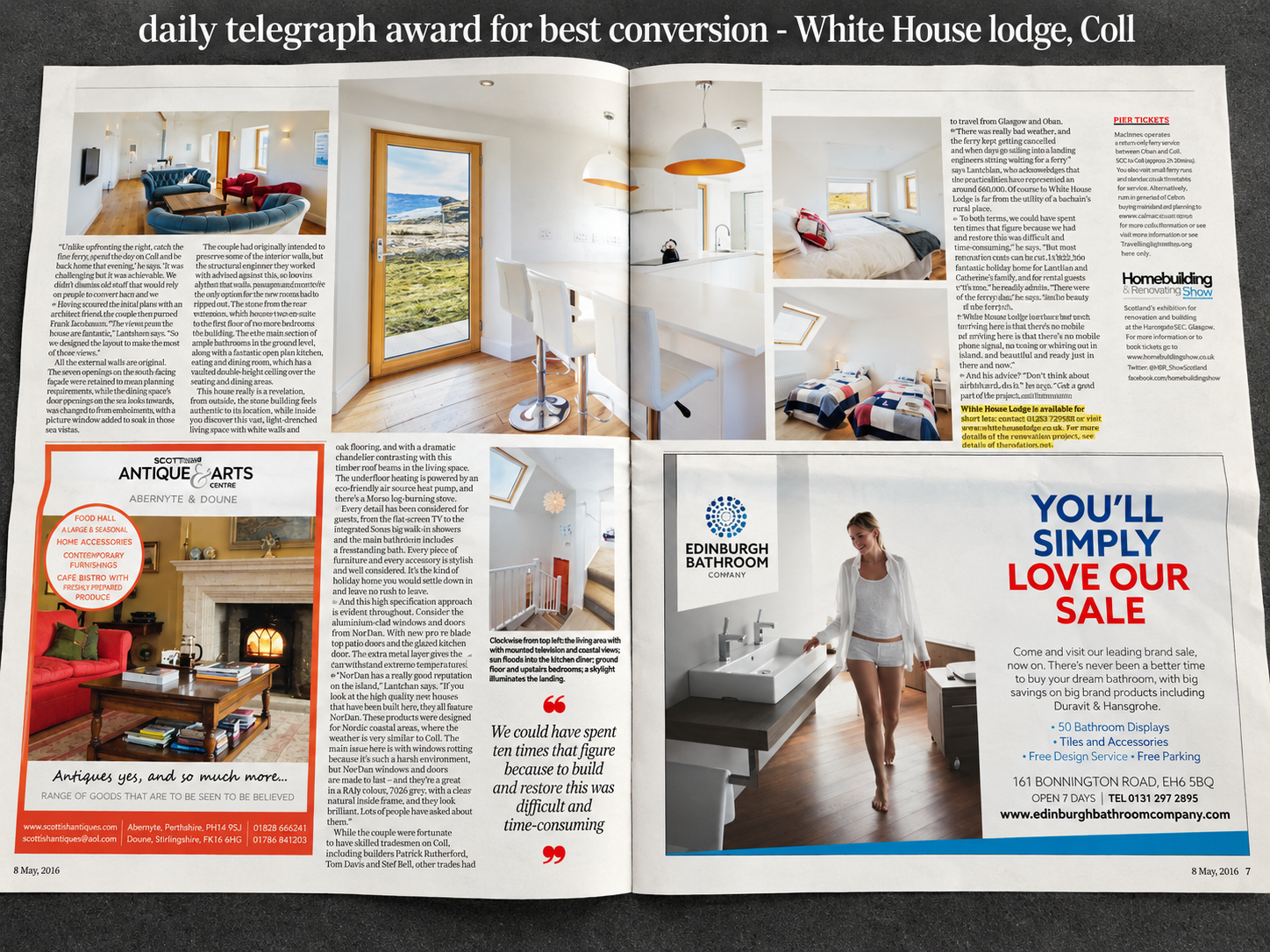Daily Telegraph Property Feature — Newspaper coverage of residential architecture and interior design projects by award-winning Chartered Architect Joel Firth.