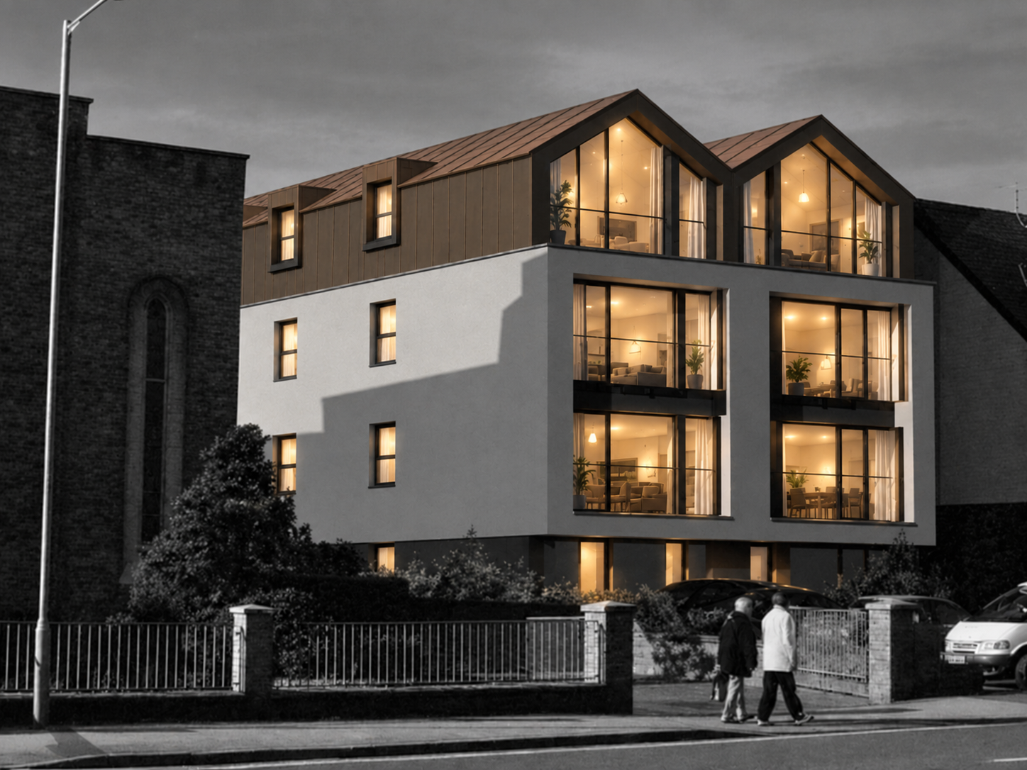 Wood Street, St Annes, Lancashire — Contemporary Apartments — Planning permission granted for eight modern apartments, featuring contemporary architecture, extensive glazing, private balconies and distinctive pitched roof forms.