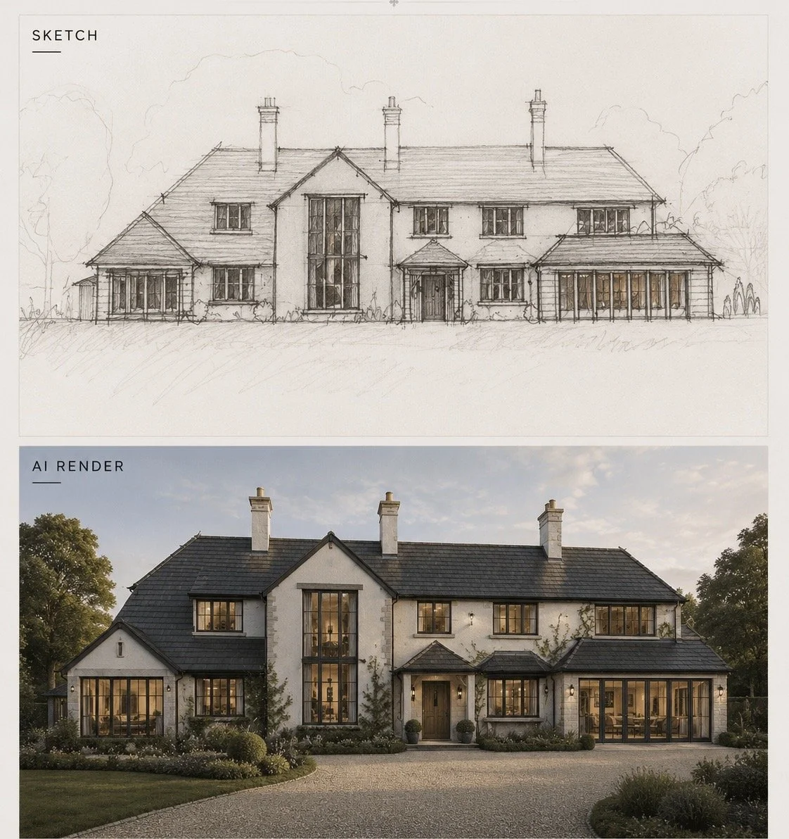Award winning design, country house architecture, country home, super home, estate management, Lancashire architect, Cumbria architect, award winning design, natural stone, high ceiling, lake views, Joel firth, architect, architectural drawing,