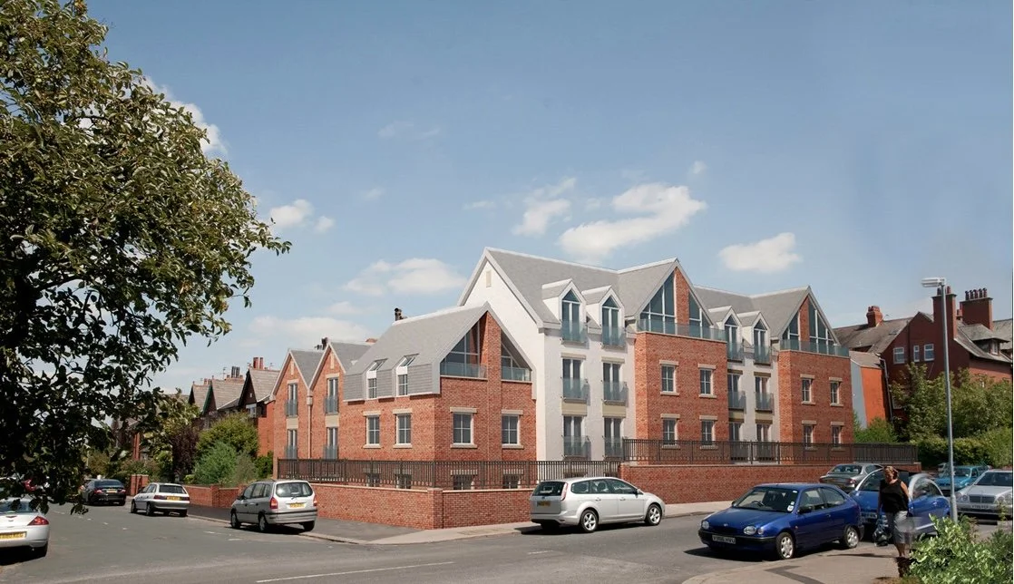 Kingsway, Ansdell, Lancashire — Retirement Apartments — Planning permission granted for a substantial retirement apartment development, featuring traditional red-brick architecture, contemporary glazing and landscaped surroundings.