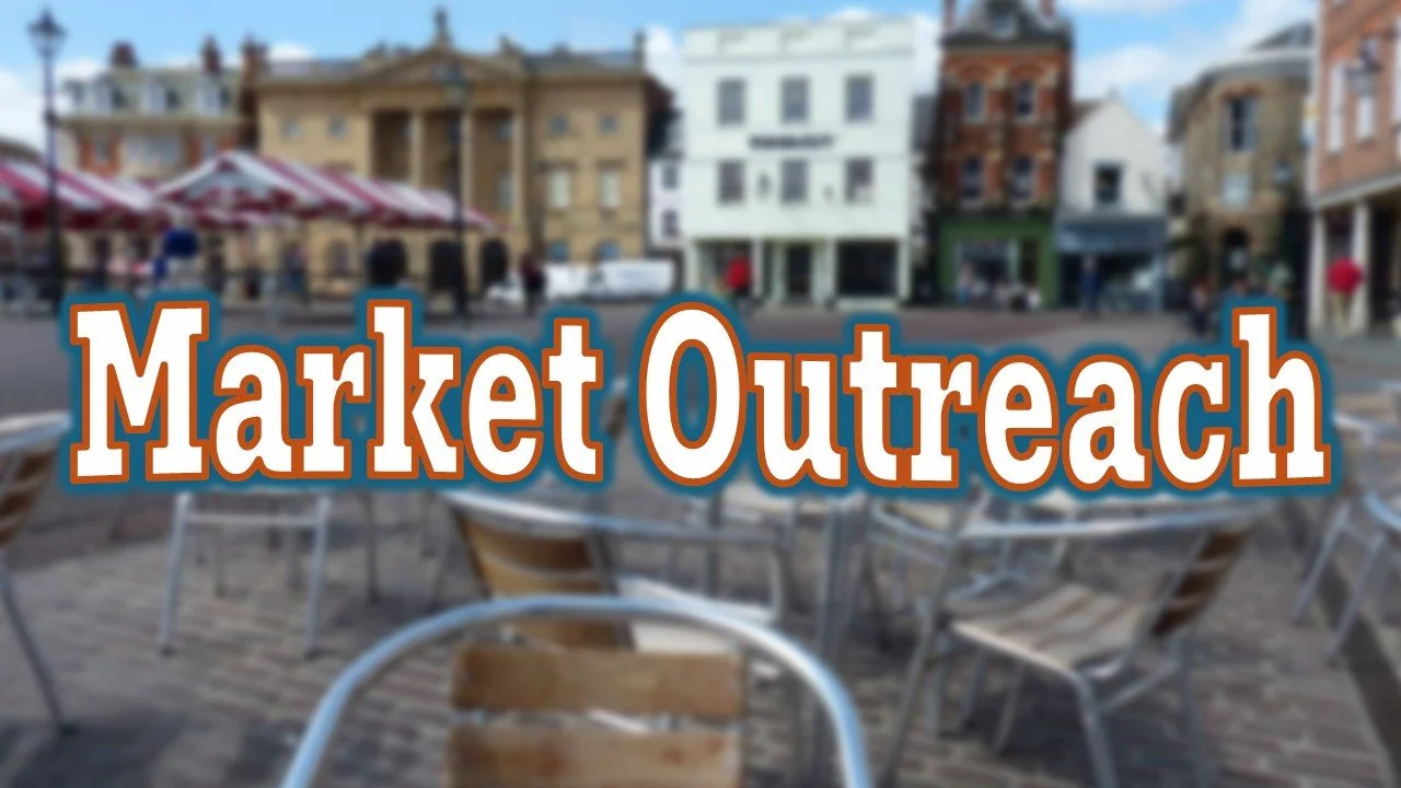 Happening every Saturday morning from 1030 till 12pm - weather depending, a group from the church  can be found out in the Newark Marketplace with a stall full of free books, magazines, leaflets and other literature. Always open for friendly conversa