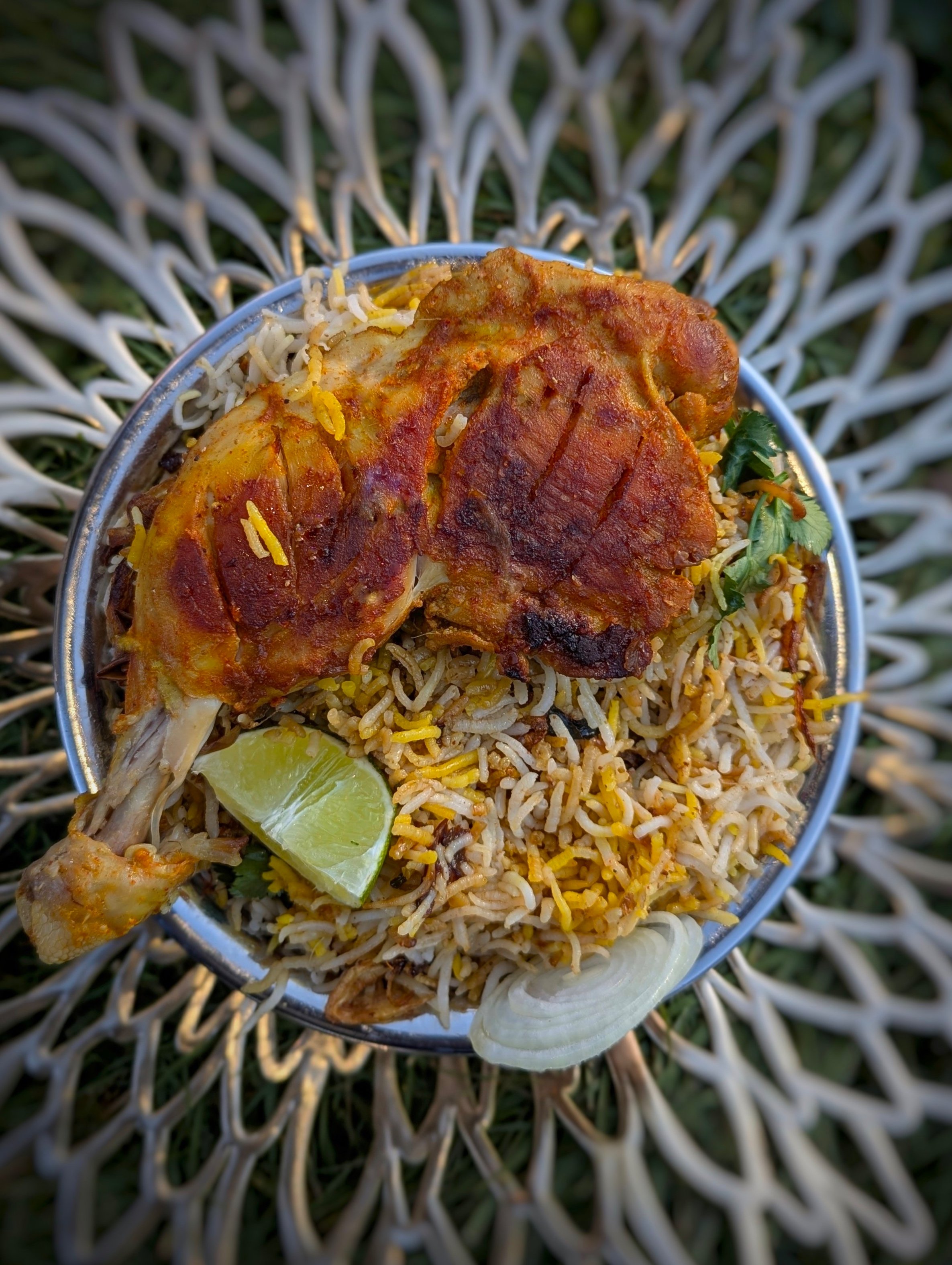 Chicken tangdi biryani