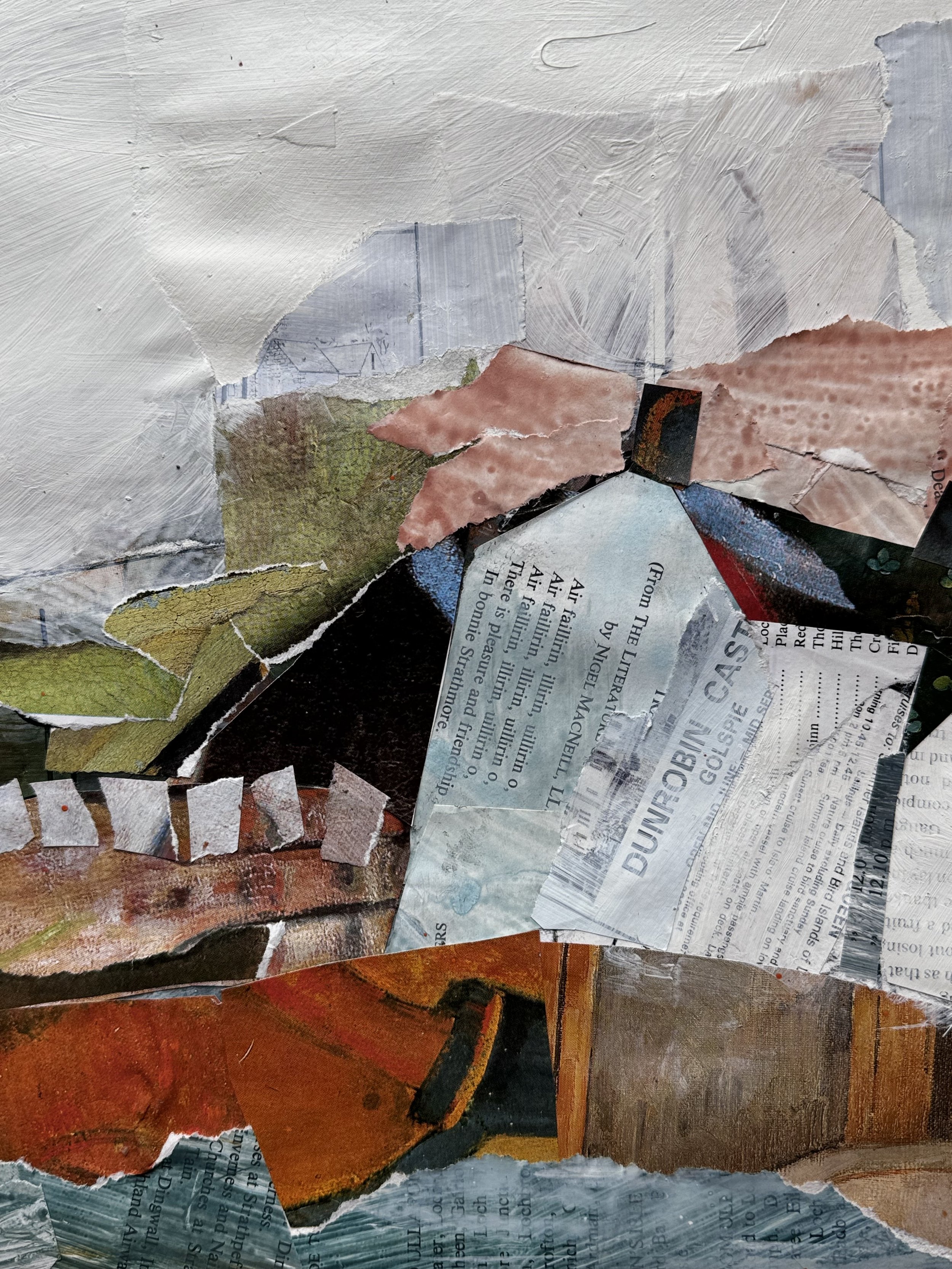 Shore Street, Ullapool, paint and collage, A3