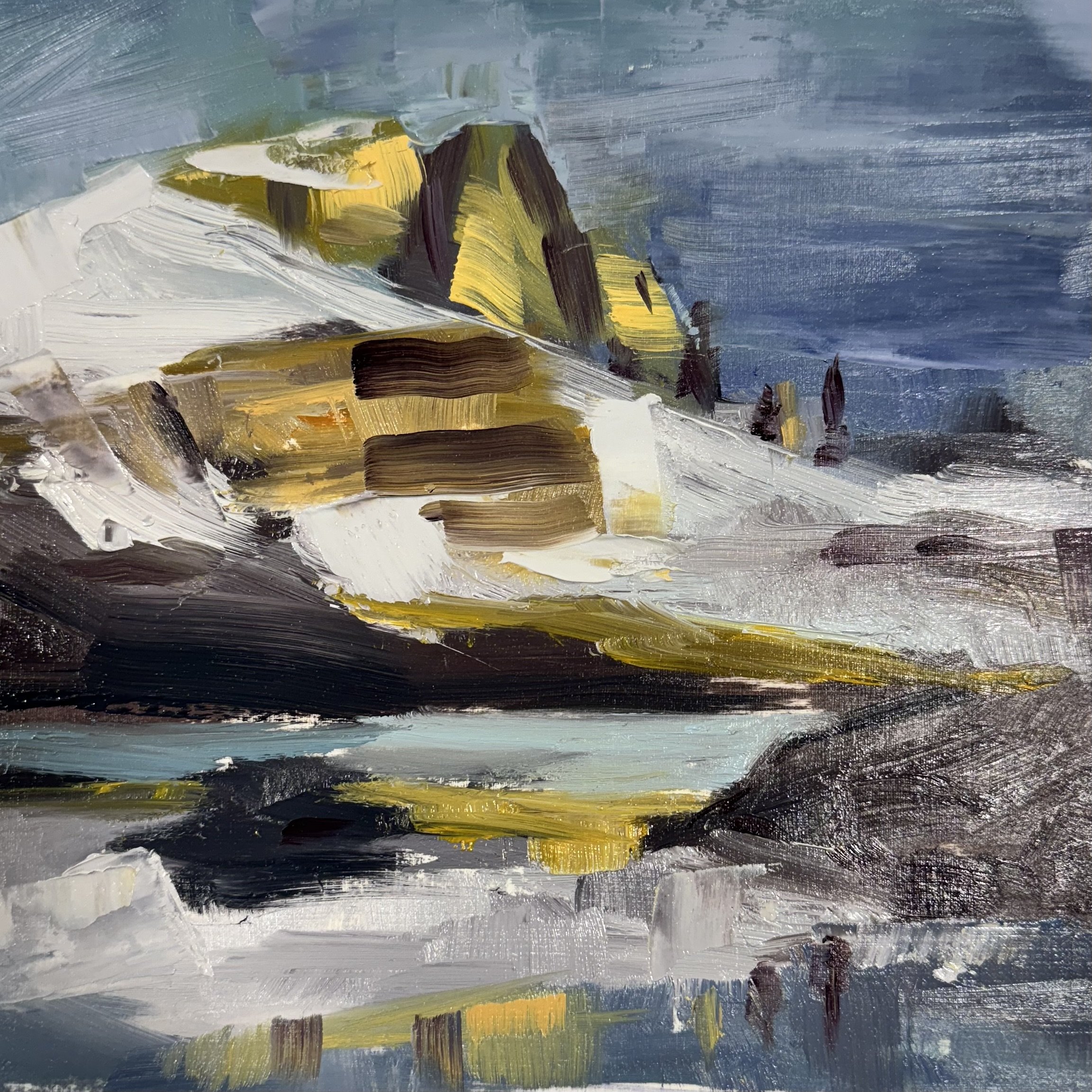 The Old Man of Storm on Skye. Oil