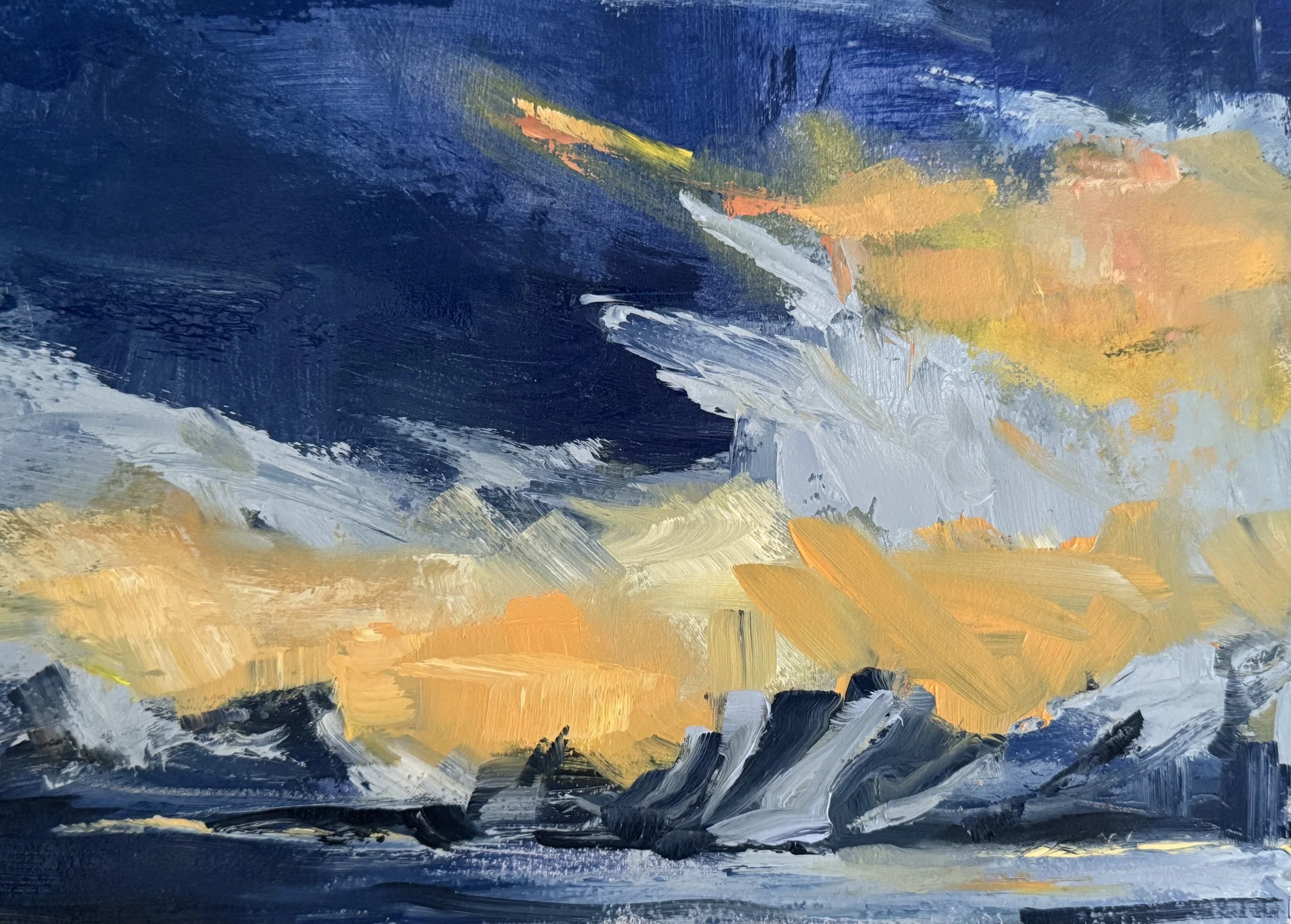 Arctic evening, Kvolya Island.
Oil. 18 x 25cm. April 2025
