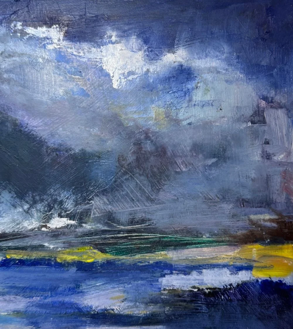 Across the Sound, Loch Linnhe, oil on board.jpeg
