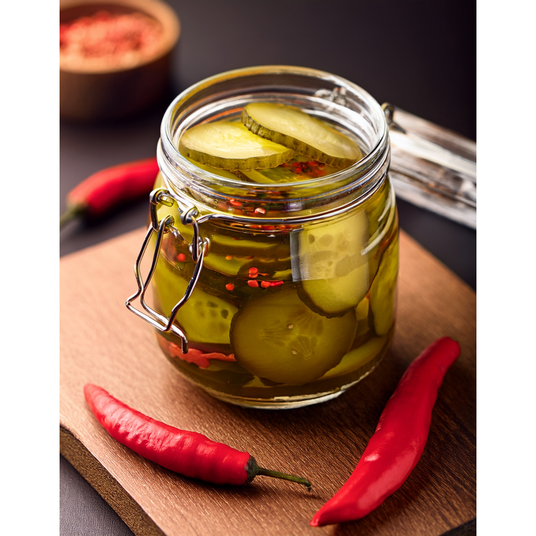Sweet Sour Garlic Jalapeno Pickles