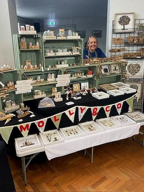 Julie minding the stall