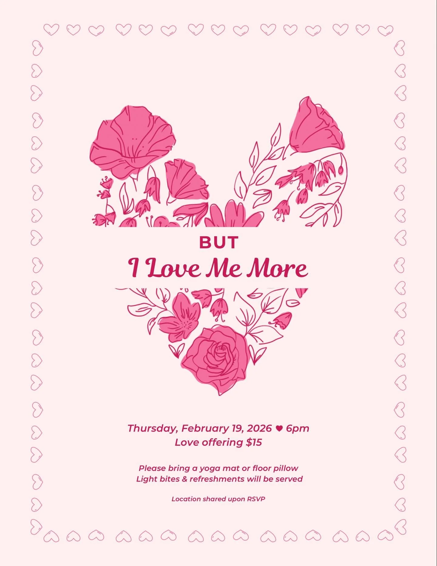 Thank you to everyone who made it to our last healing circle 🤍

Let&rsquo;s continue the magic 🪄 we&rsquo;re creating together.

Join us for But I Love Me More 💕a reminder inspired by Samantha Jones and rooted in unapologetic self-love. 

❤️Thursd