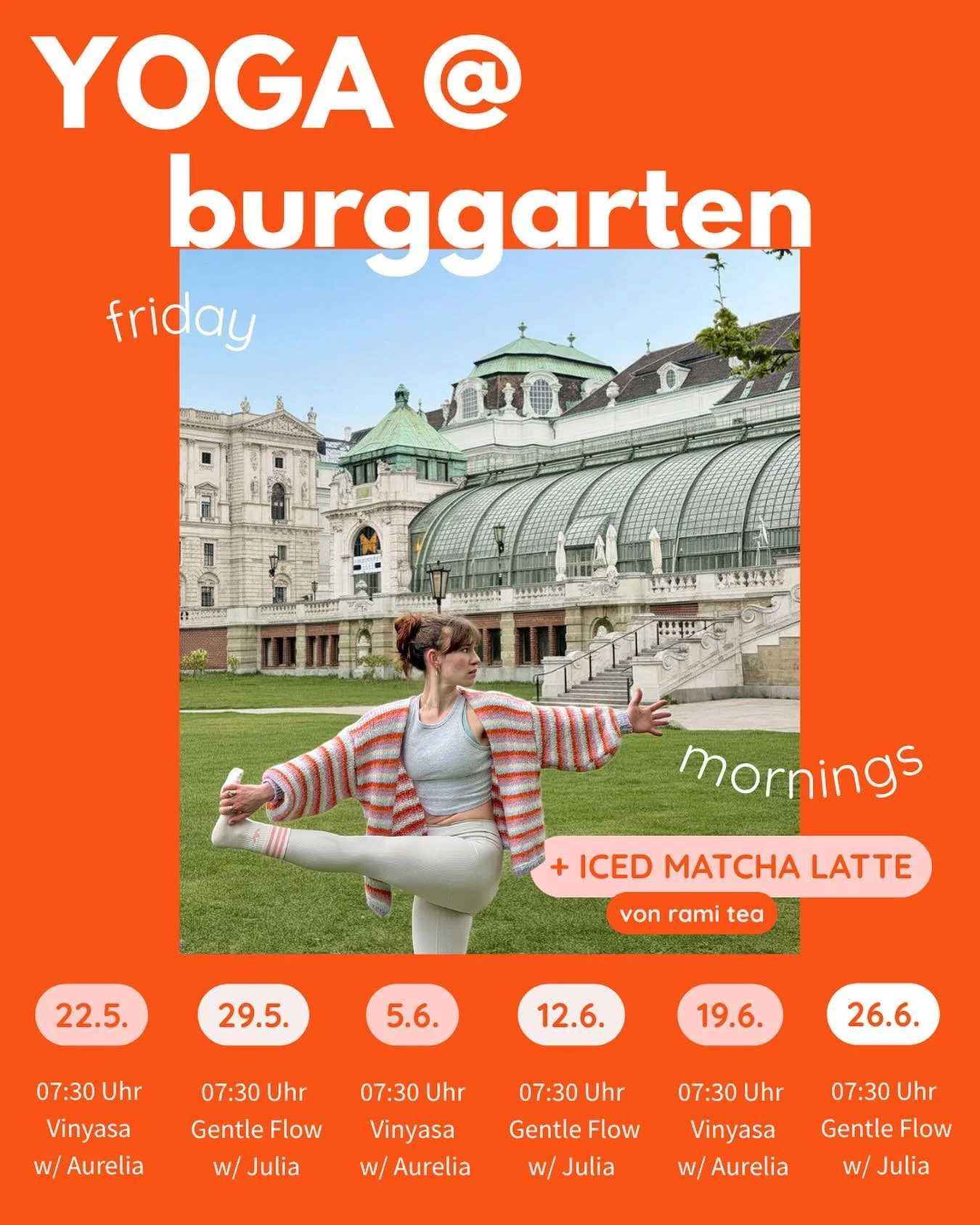 Burggarten, we&rsquo;re back!! ☀️🧘🌸

Unsere Burggarten-Session letzten Sommer war so ein special vibe, dass wir uns das auch diese Saison nicht entgehen lassen wollten! 😍

Und das beste? Es gibt gleich 6 Termine an denen ihr mit uns in diesem drea
