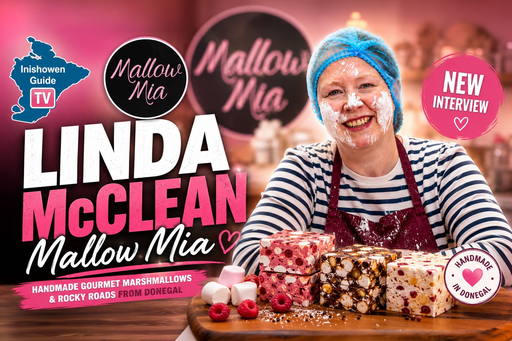 Welcome to another episode of Inishowen Guide TV!

In this interview, we're joined by Linda McClean, founder of Mallow Mia, a wonderful Donegal business creating handcrafted gourmet marshmallows and delicious rocky roads that have delighted customers