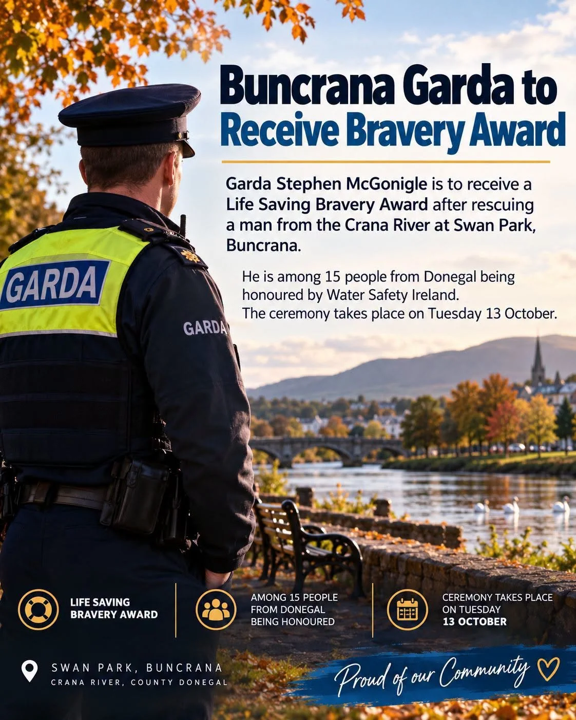 Buncrana Garda to receive bravery award