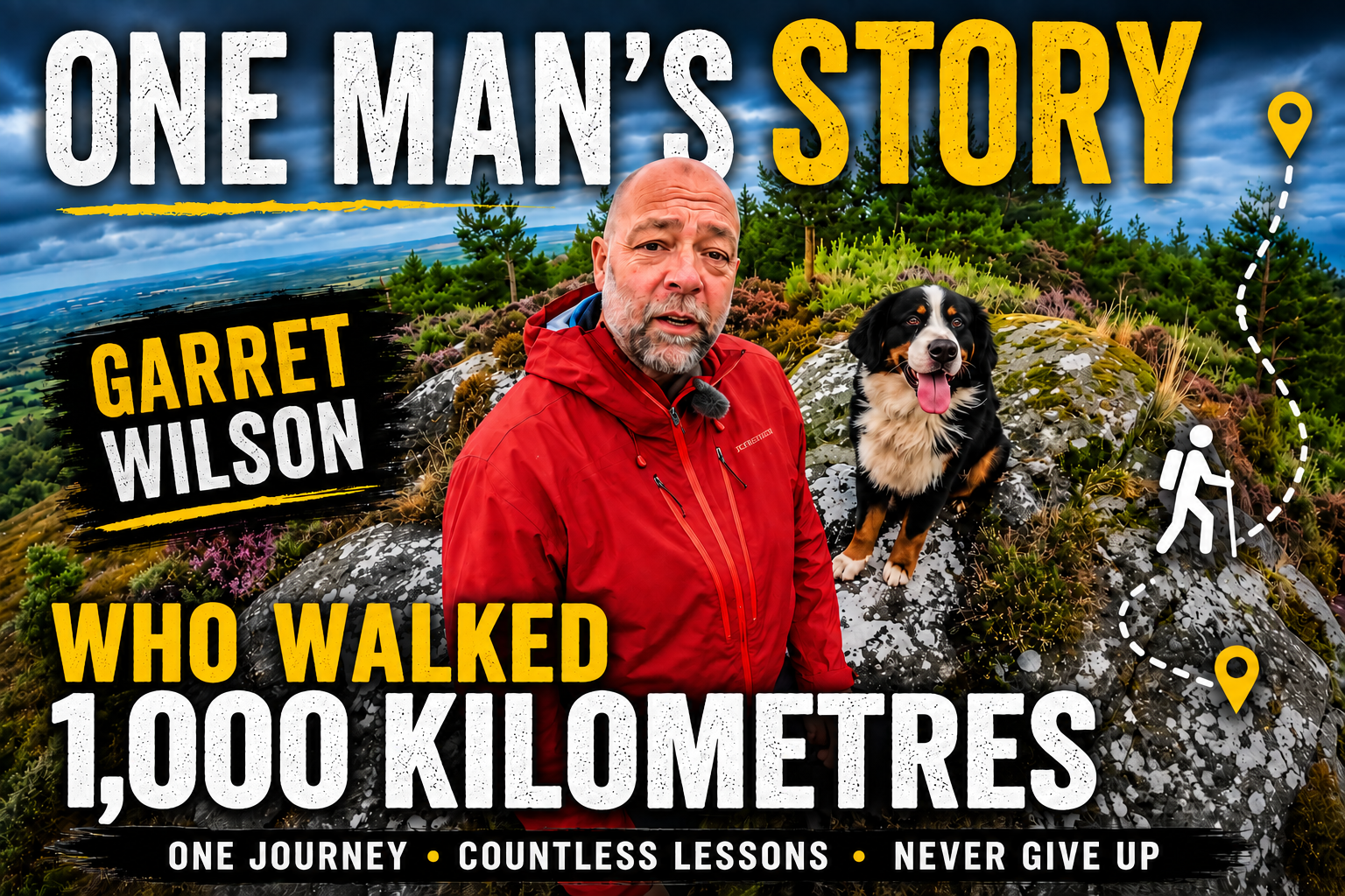 One man's  story.  Sneak preview of a series of interviews with local man Garret Wilson who started in Saint Jean pied de port in France into Spain then into Portugal. 
Check out his Facebook page Hill, Trails and Tales.

Click on image to watch vide