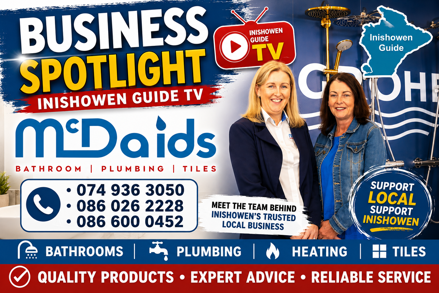 Inside McDaids Bathrooms | Donegal's Trusted Bathroom Experts | Inishowen Guide TV -  Click on image to watch video!