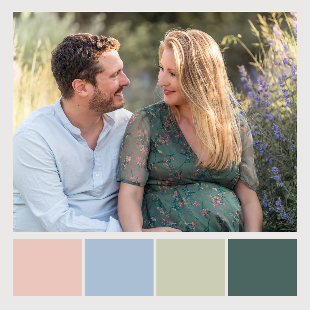 Palette de couleurs d'une séance photo en extérieur à Issy les Moulineaux