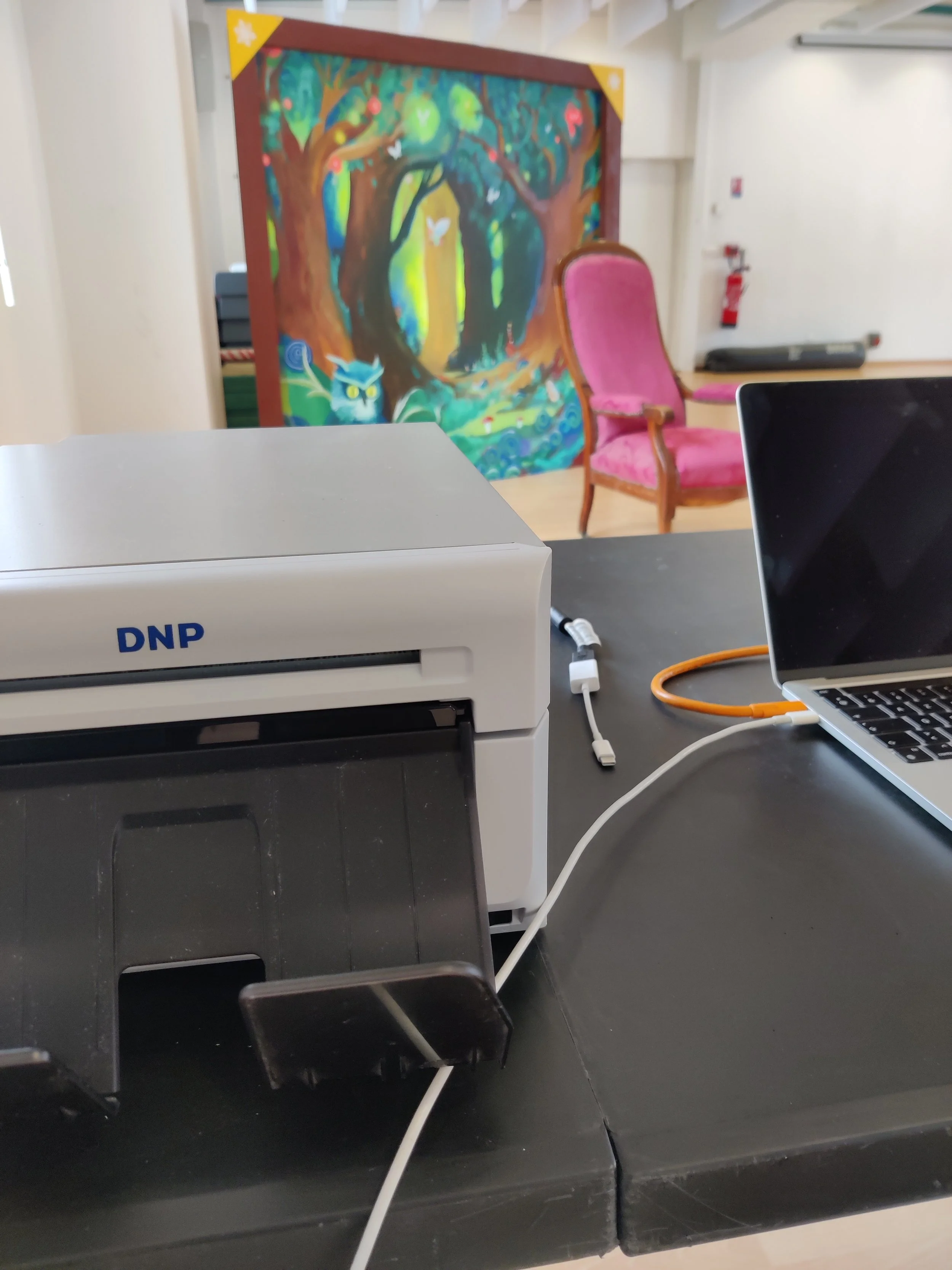 Imprimante et ordinateur en évènement de Noel