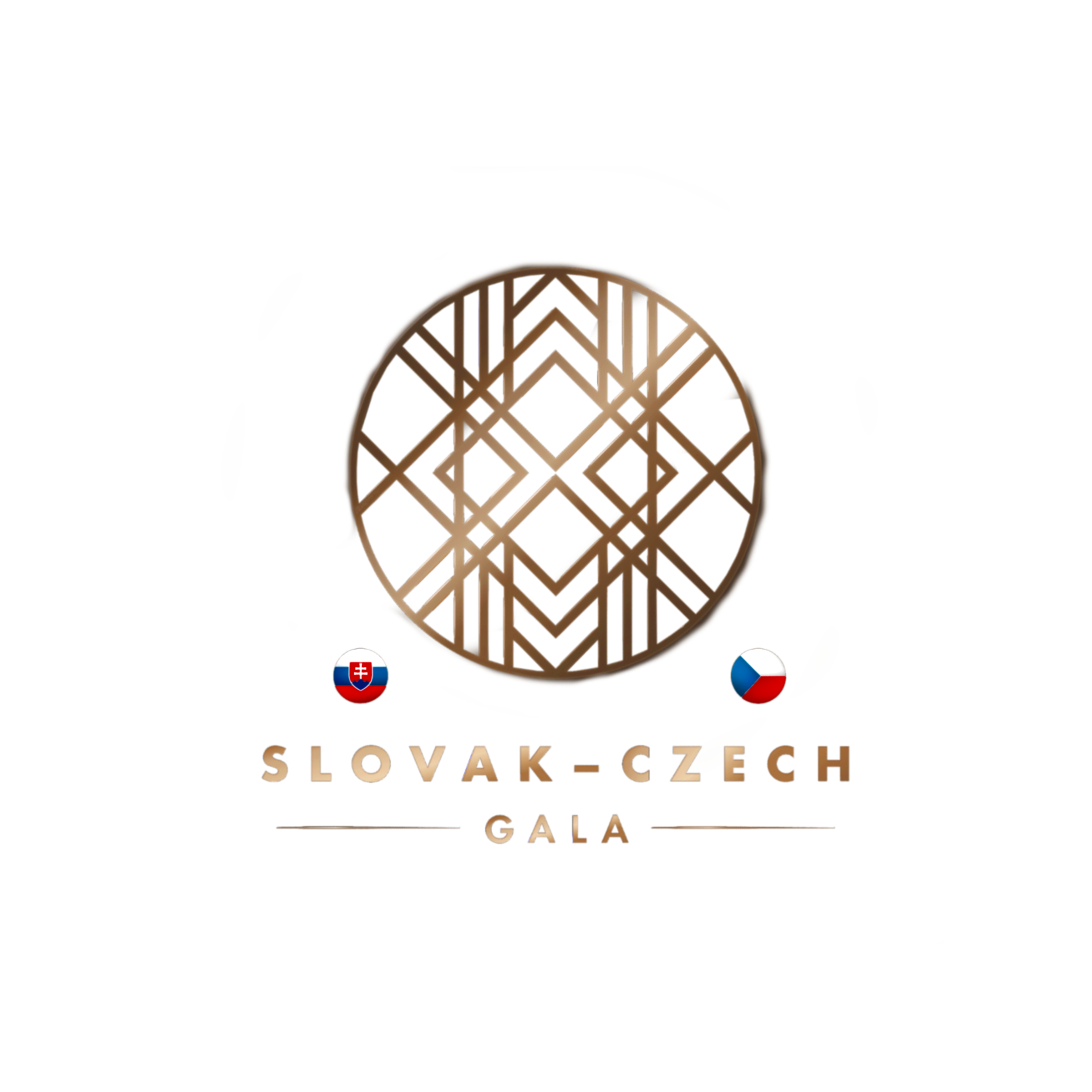 Logo of Slovakia with a circular design featuring geometric patterns and the words "SLOVAK GATE" underneath, with Slovak and Czech flags.