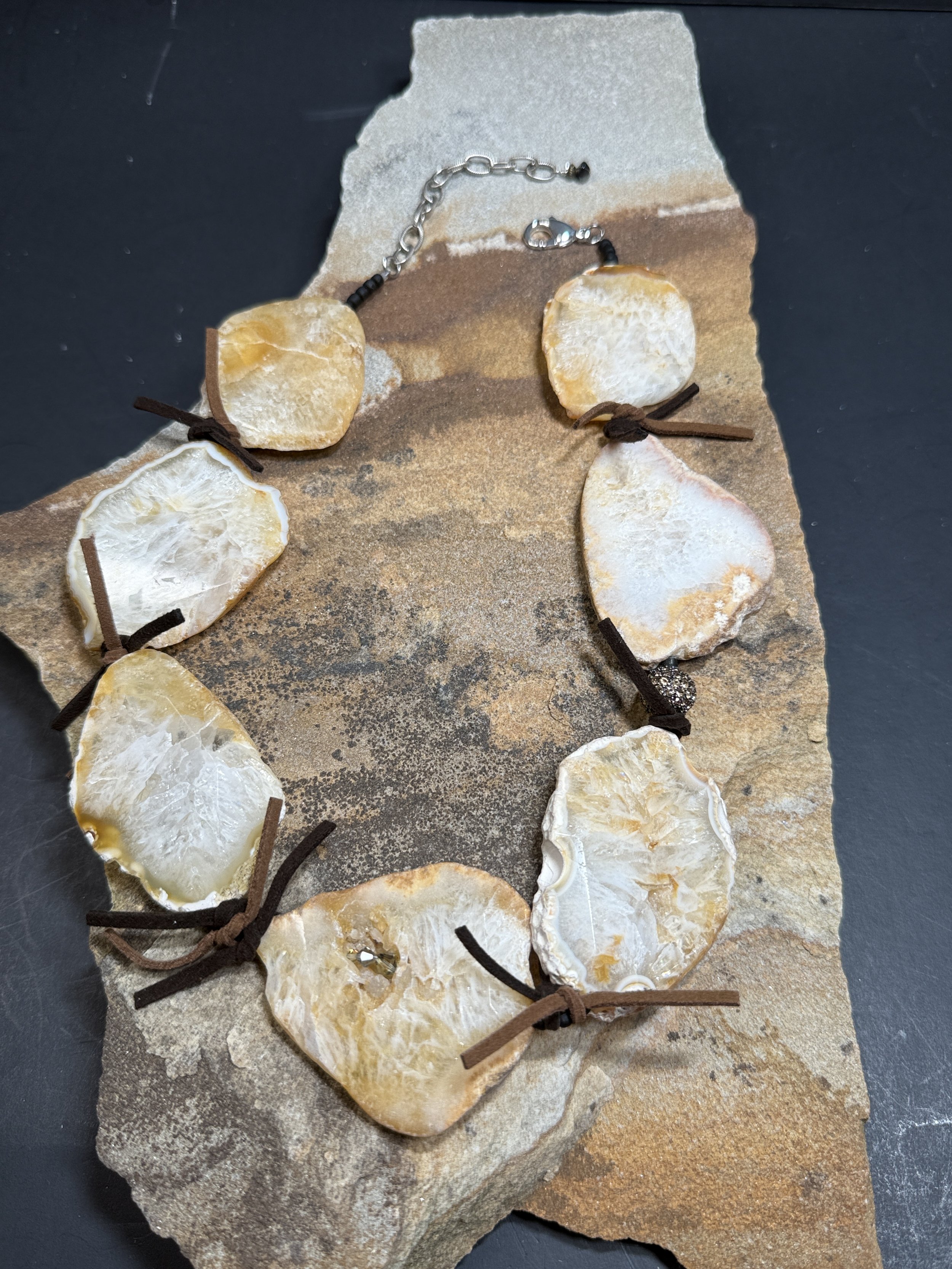 Suede Stone Necklace