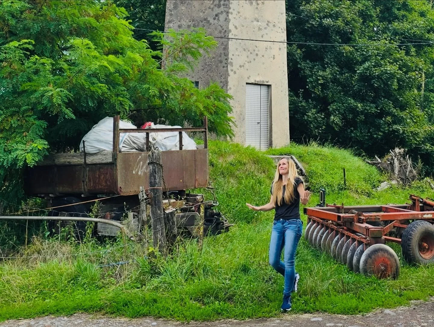 Historian Erin Faith Allen at Moyenvic, France — site connected to the 42nd Rainbow Division's recovery after Operation Nordwind, Fortitude Research