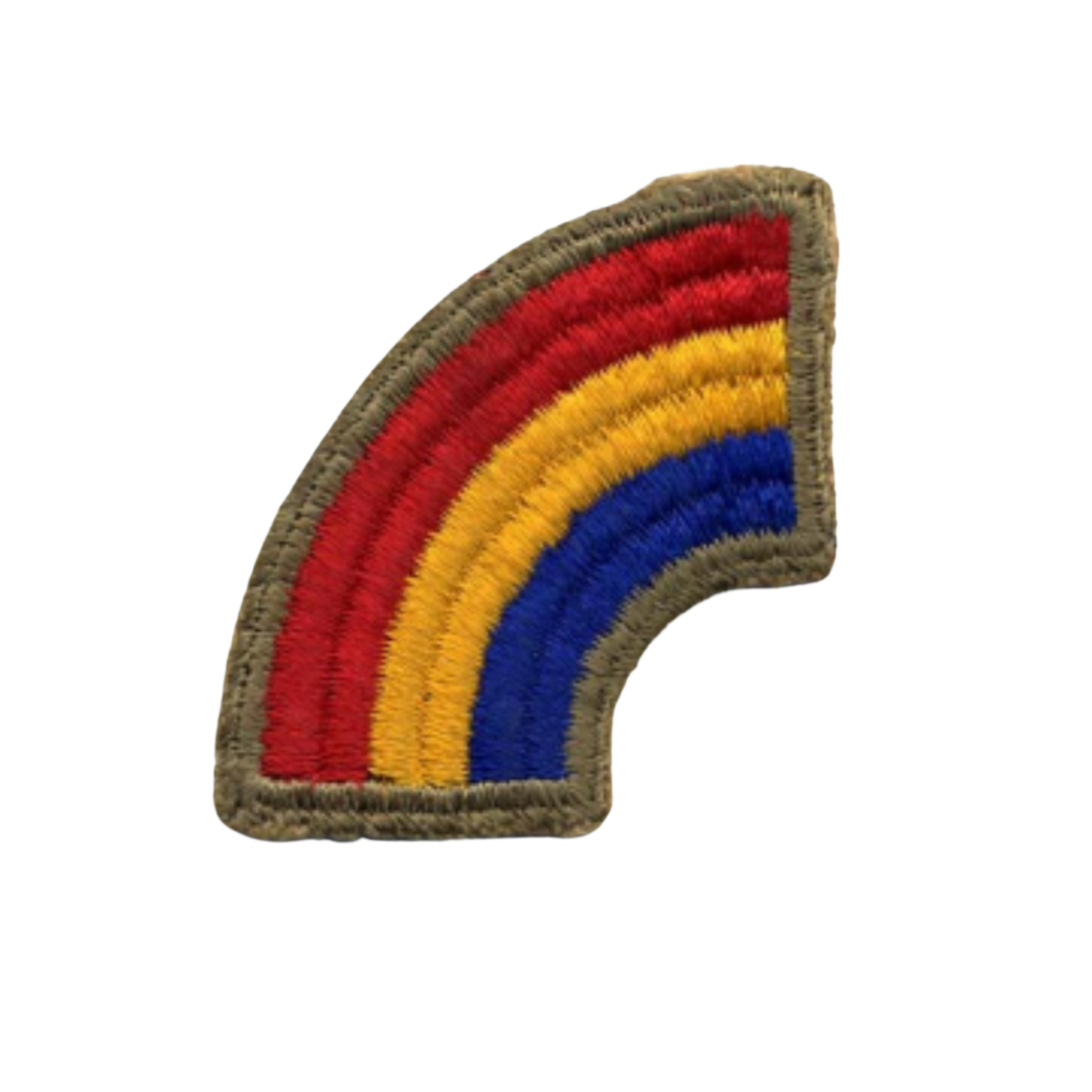 A 42nd "Rainbow" Infantry Division patch, WWII. Rainbow Division patch for 222nd Infantry, 232nd Infantry, 242nd Infantry, 122nd Medical Battalion.