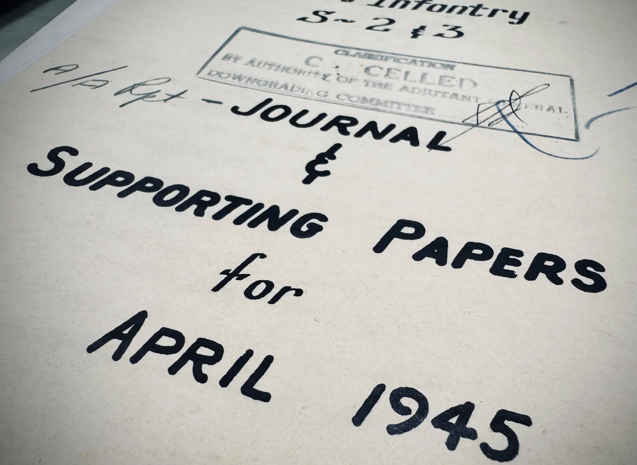 A military primary source document and unit history retrieved by historian Erin Faith Allen from the National Archives