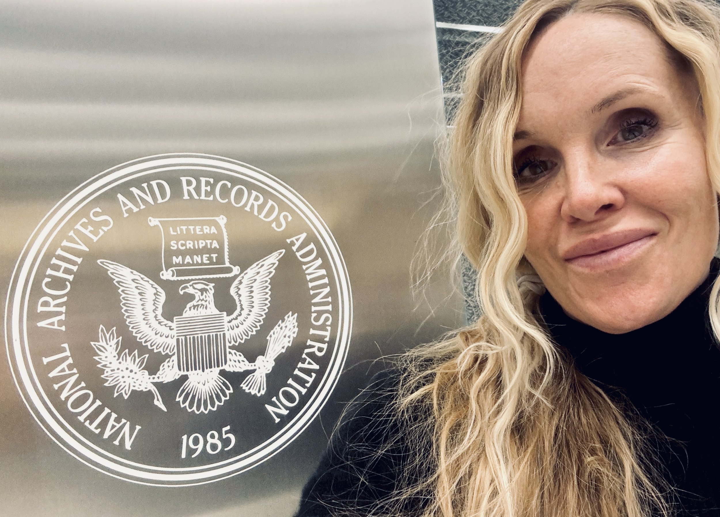 Fortitude Research historian Erin Faith Allen conducting on-site research at the National Archives in College Park, Maryland
