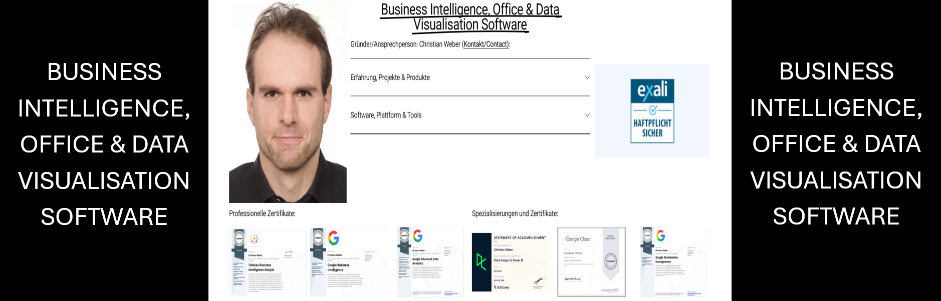 Previewbutton der Unterseite 'BUSINESS INTELLIGENCE, OFFICE & DATA VISUALISATION SOFTWARE'.