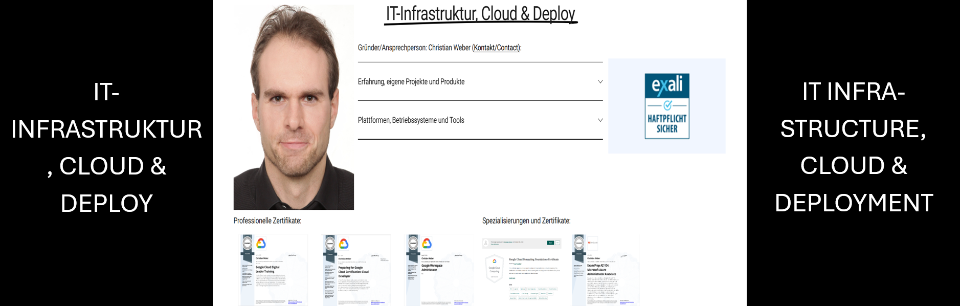 Previewbutton der Unterseite "IT-INFRASTRUKTUR, CLOUD & DEPLOY".