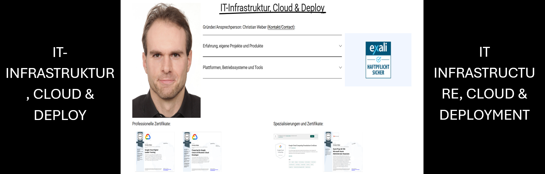 Previewbutton der Unterseite für den Fachbereich "IT-Infrastruktur, Cloud & Deploy".