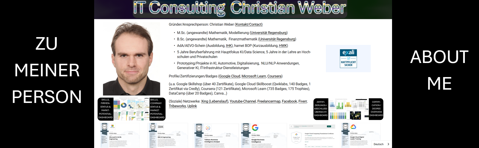 Preview-Button der Unterseite 'Zu meiner Person'