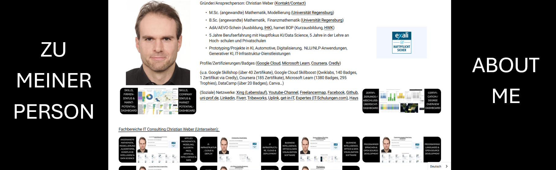 Previewbutton der Unterseite 'ZU MEINER PERSON'.
