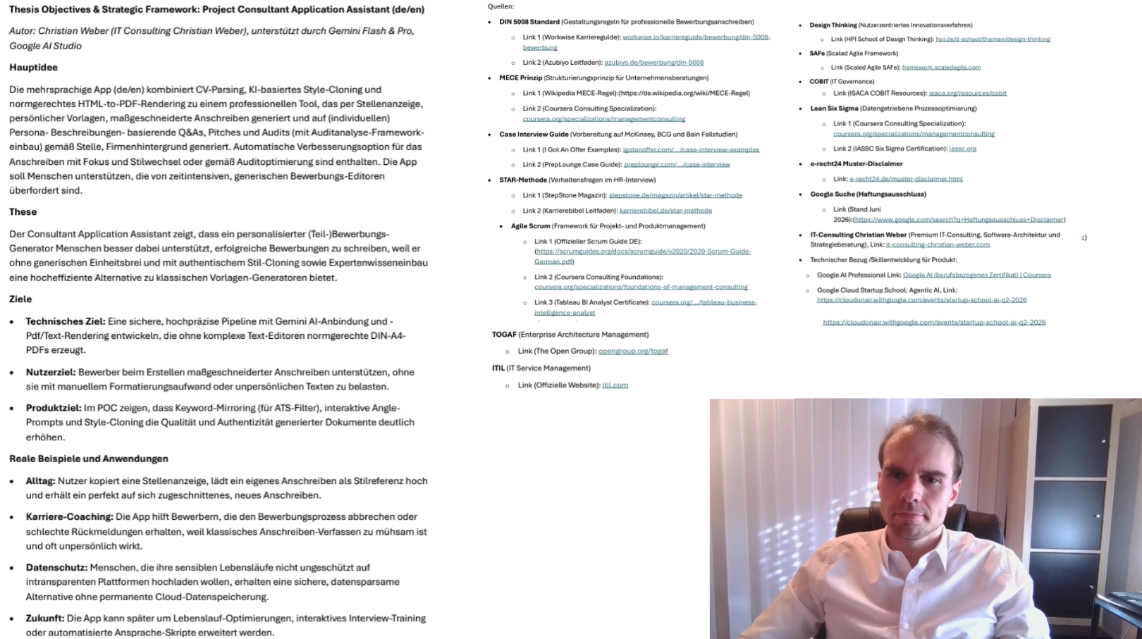 Preview-Bild des Projekts "Projekt Consultant Application Assistant (de/en) für Bewerbungen".