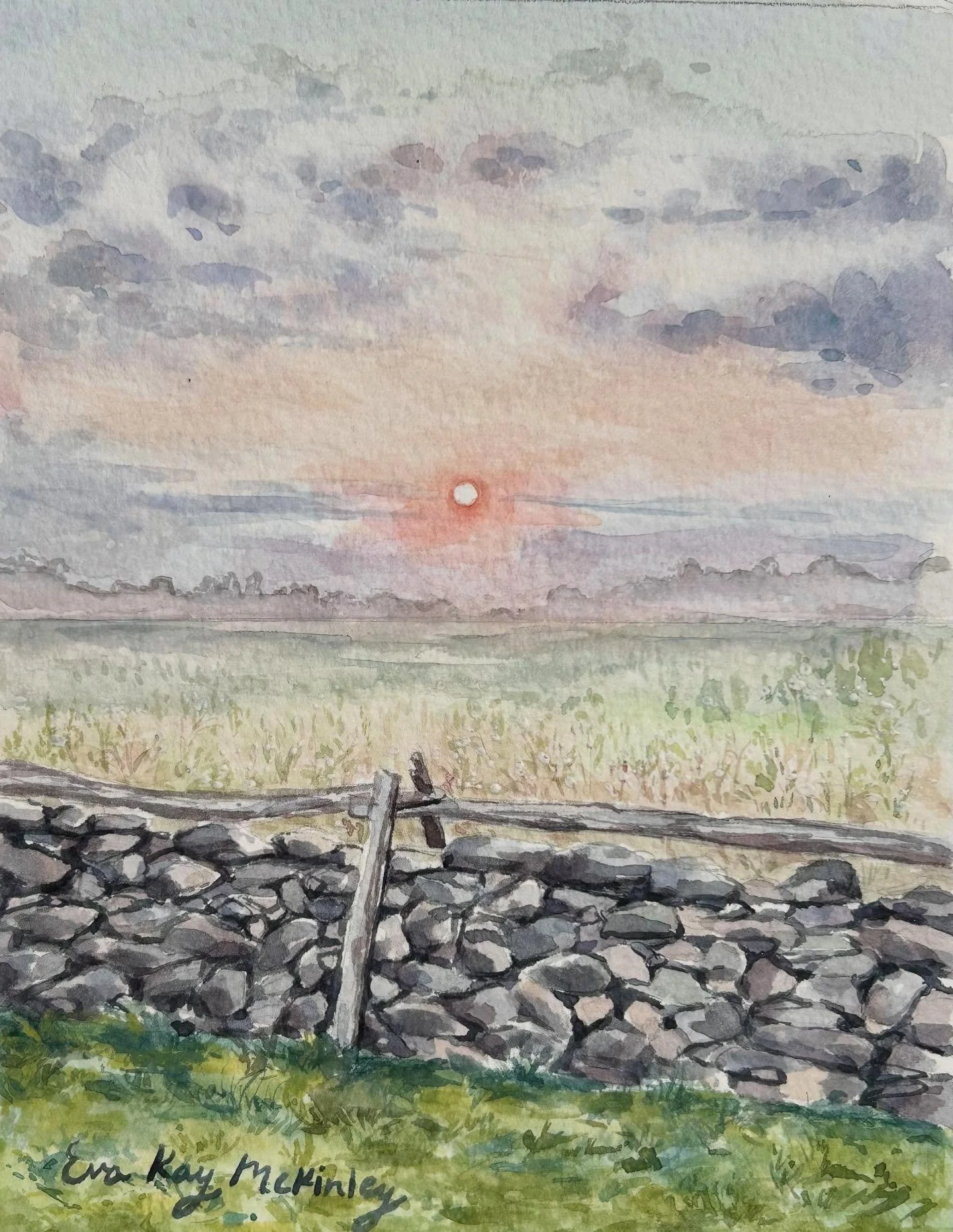Misty Evenings - is my latest addition to my Oak Spring Garden inspired collection! My family can testify&hellip; that I always love stopping and jumping out of the car, to take pictures of Virginia&rsquo;s beautiful stone &amp; wooden fences. I&rsqu