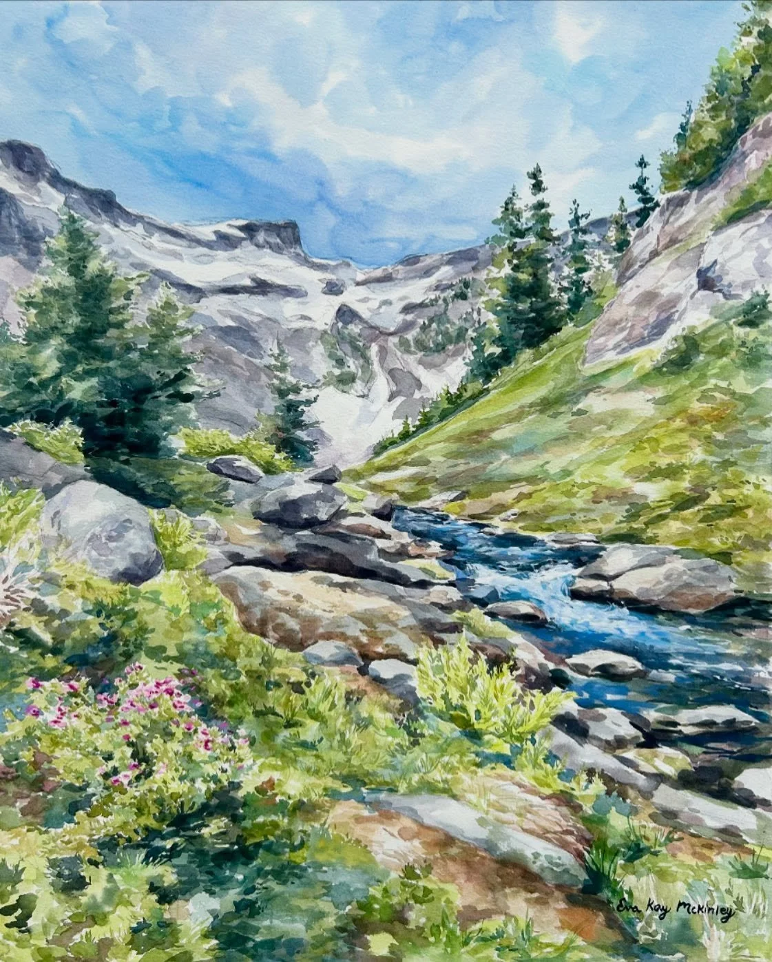 My painting of the day is inspired by North Cascades National Park! I loved getting to capture this special place for a client who has many memories there. There&rsquo;s something truly unforgettable and breathtaking about the National Parks. 

I am 