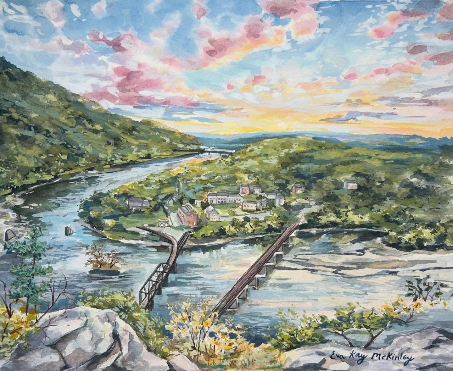 Sunsetting at Harper&rsquo;s Ferry ☀️ - Maryland Heights Trail!

So excited to have completed this painting of one of my favorite local hikes! 

Have you hiked to the top overlooking Harper&rsquo;s Ferry? Send this to someone you want to go with! 💛

