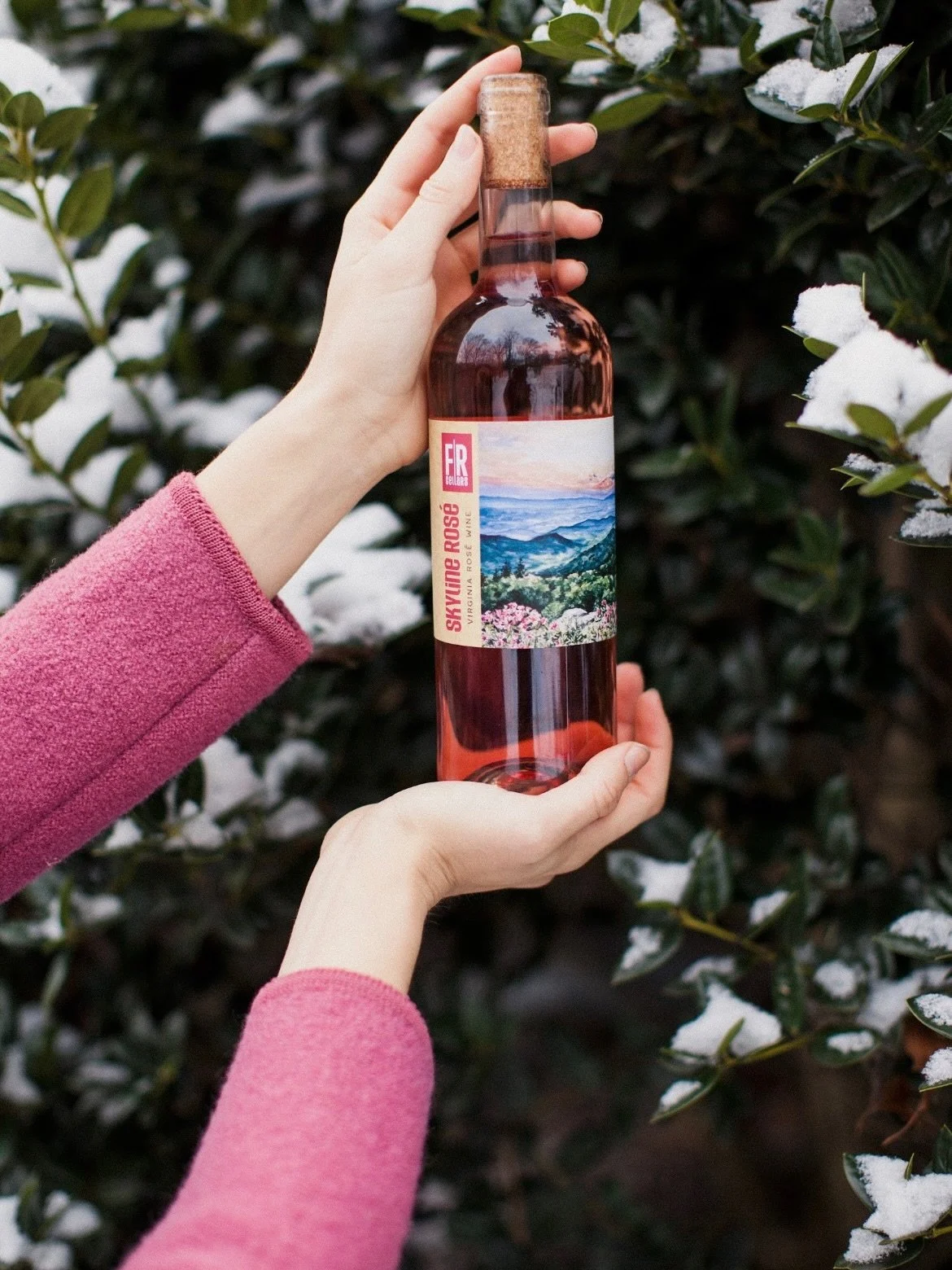 H A P P Y 🤍 V A L E N T I N E &lsquo; S  I hope you share today with loved ones.  Maybe you could pour a glass of skyline ros&eacute; and toast to the beauty of a loved mountain view. @rcellars 

#ros&eacute; 
#valentinesday 
#shenandoah 
#skylinedr