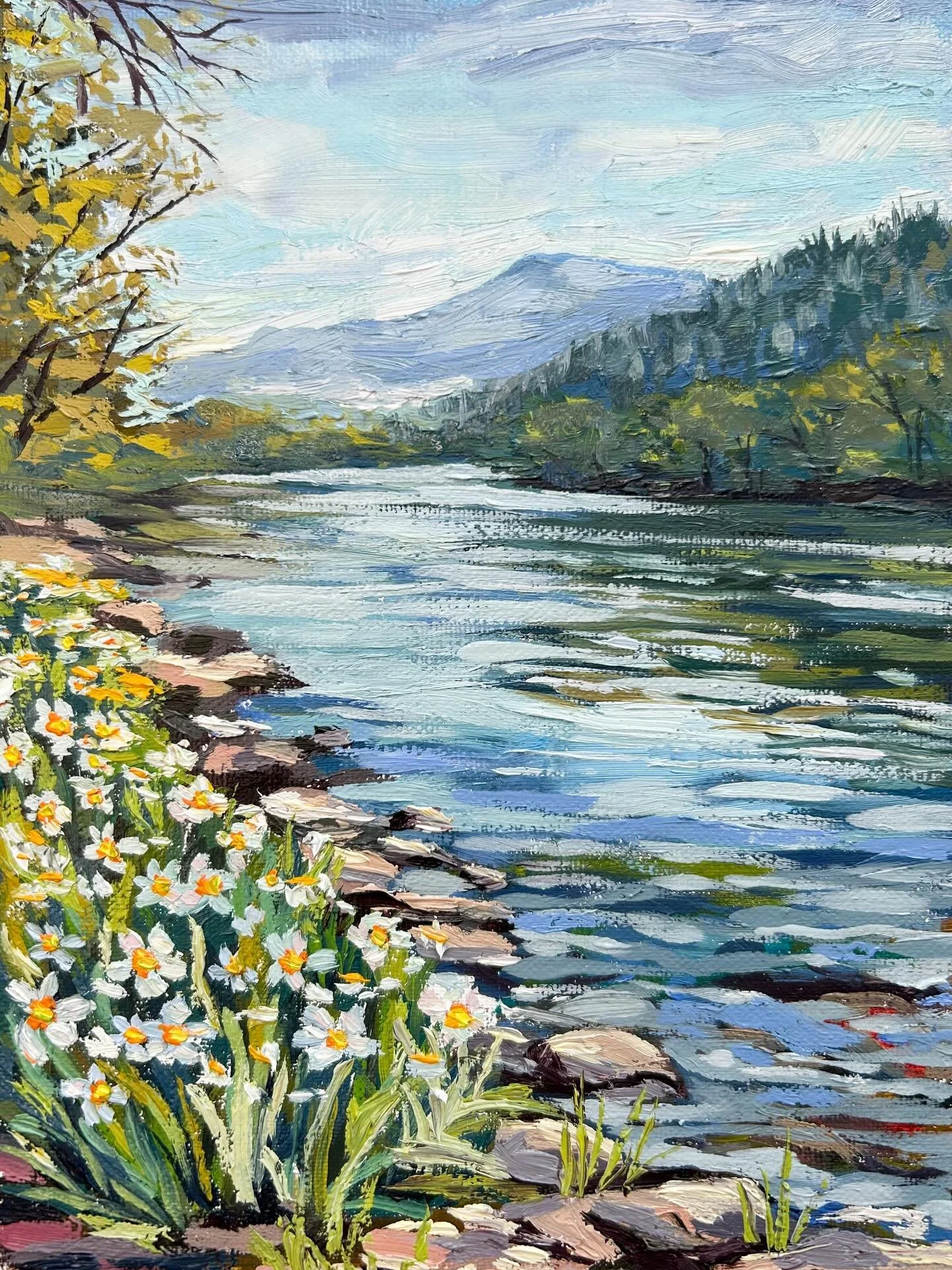 Happy Easter 💛! This painting is inspired by the Daffodils by the Shenandoah River.

I am just so encouraged and filled with hope by this spring season. New life and new beauty after a season of cold dreary weather, is soothing and refreshing to the