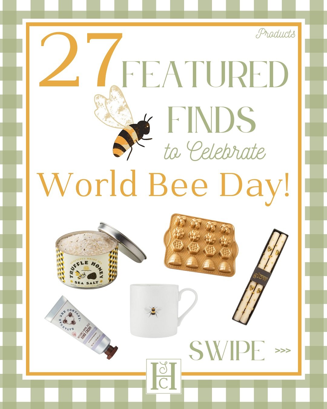 Celebrate #WorldBeeDay with a few featured finds&mdash;from honey-infused pantry staples for the foodie to butter yellow and golden tabletop accents to brighten your next gathering! 🔗 in bio! 

#sweethollycreates #mackenziechilds #beeswaxcandles #gi
