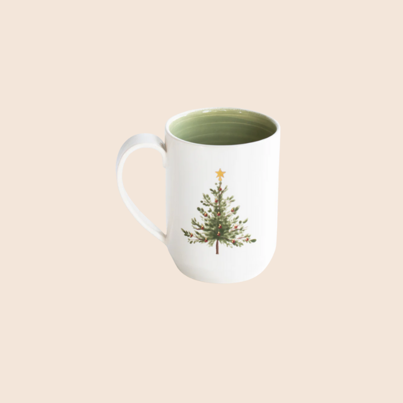 Silvertip Christmas Tree Mug - Traditional Red &amp; Green