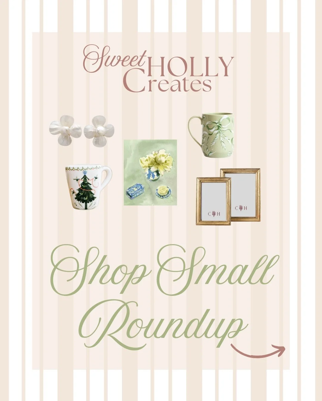 Happy Small Business Saturday! I&rsquo;ve got a roundup of 10 of my favorite creatives you can support from the comfort of your home. From elegant jewelry and stationery to stunning pottery and home accents. Support small this holiday season!! 🤍 #sh